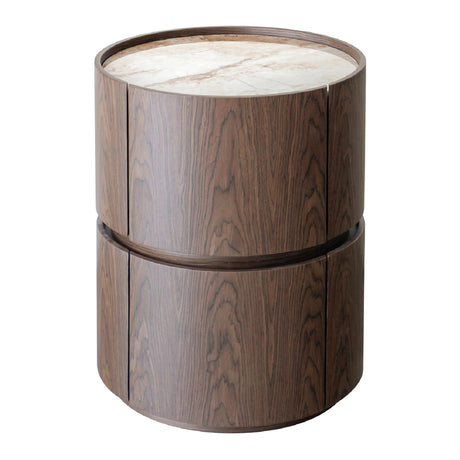 Modern European furniture - Round 2-Drawer Nightstand - www.oroa.com