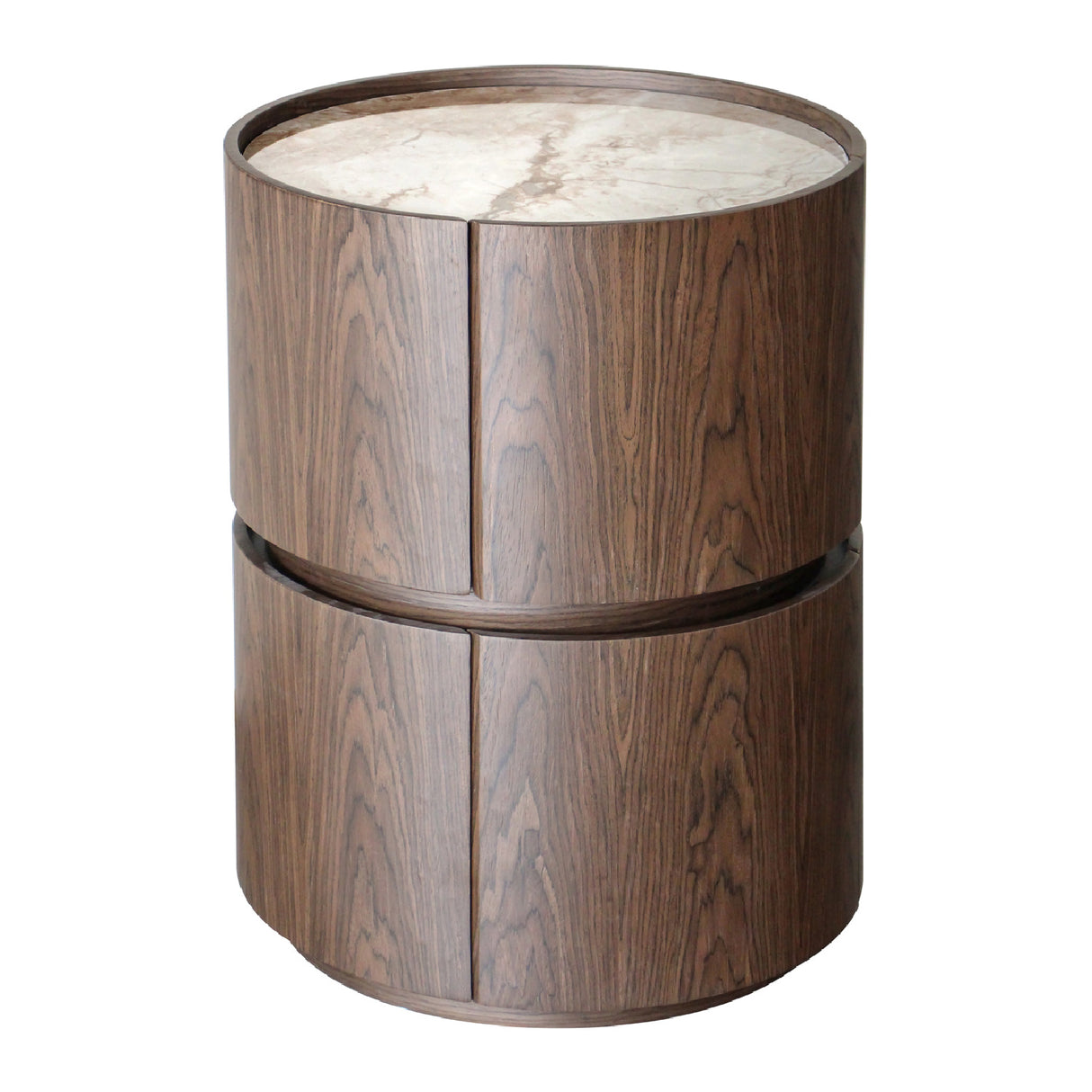Modern European furniture - Round 2-Drawer Nightstand - www.oroa.com