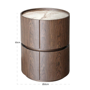 Modern European furniture - Round 2-Drawer Nightstand - www.oroa.com