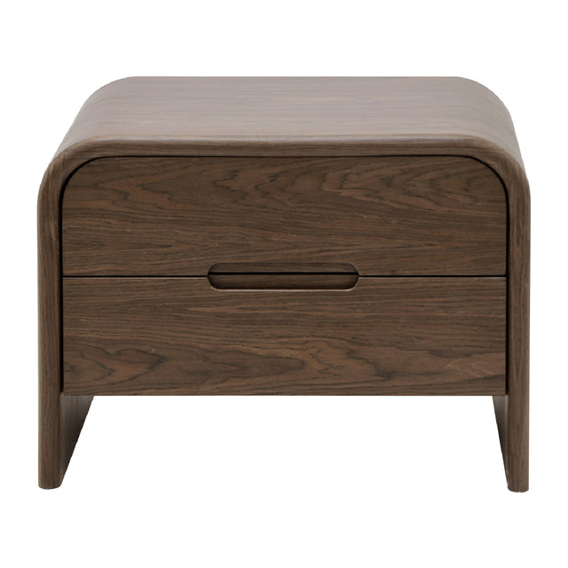 Modern European furniture - Brown Wooden 2-Drawer Nightstand - www.oroa.com