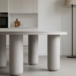   Beige Round Outdoor Coffee Table | Oroa.com