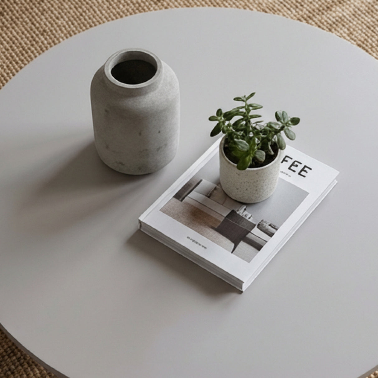   Beige Round Outdoor Coffee Table | Oroa.com