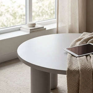   Beige Round Outdoor Coffee Table | Oroa.com