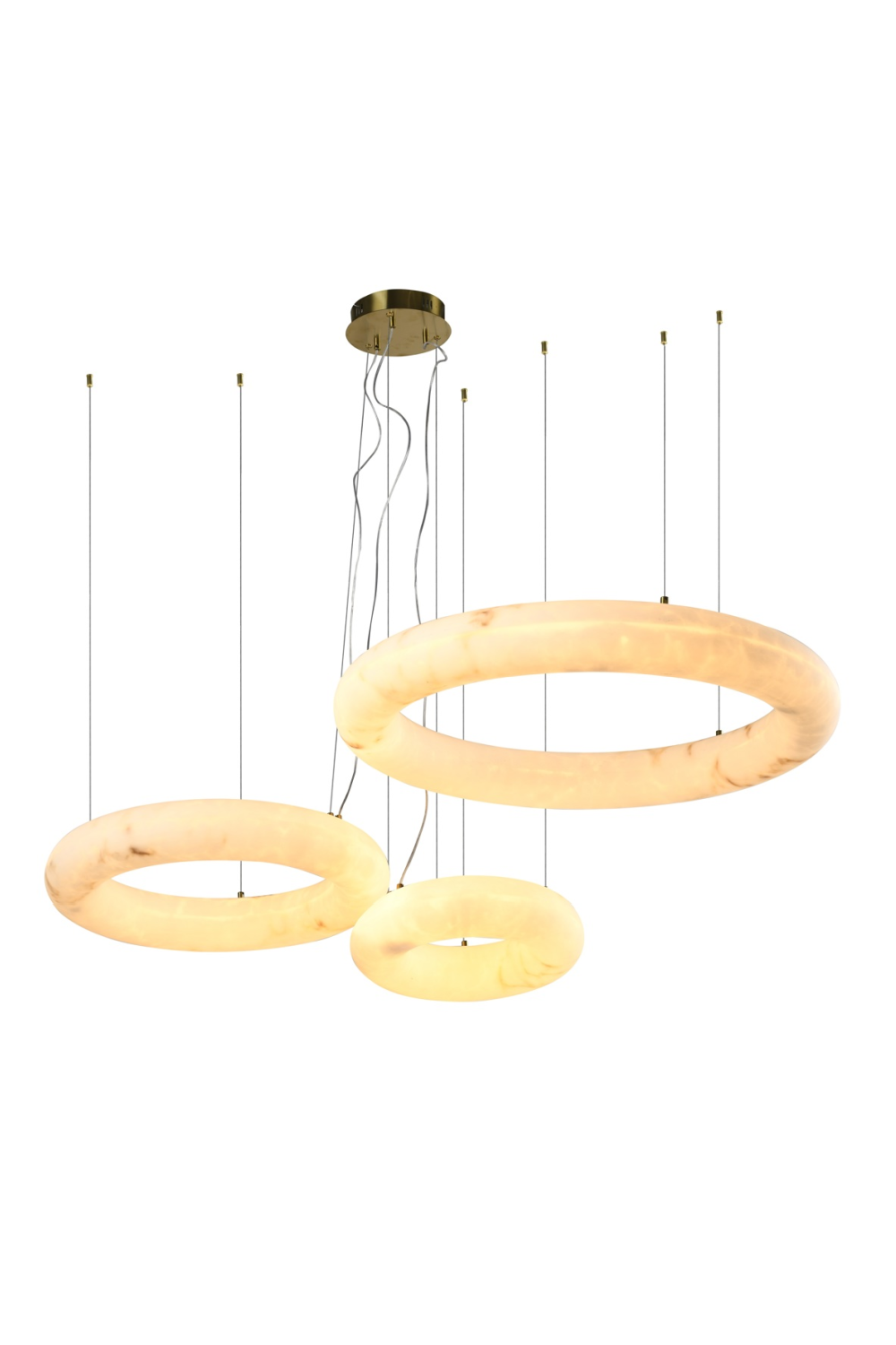 Modern European furniture - Triple Albaster Inspired Ring Chandelier - www.oroa.com
