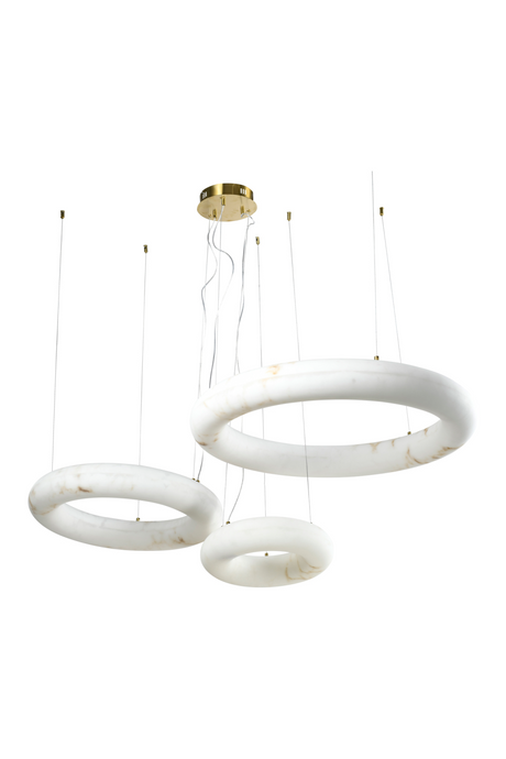 Modern European furniture - Triple Albaster Inspired Ring Chandelier - www.oroa.com