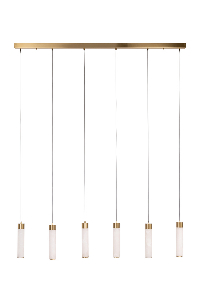 Modern European furniture - 6-Light Alabaster Linear Chandelier - www.oroa.com
