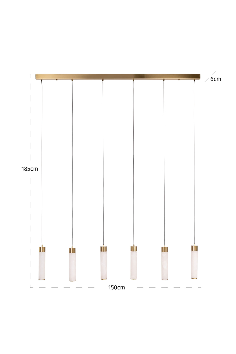 Modern European furniture - 6-Light Alabaster Linear Chandelier - www.oroa.com