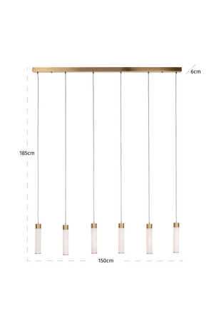 Modern European furniture - 6-Light Alabaster Linear Chandelier - www.oroa.com