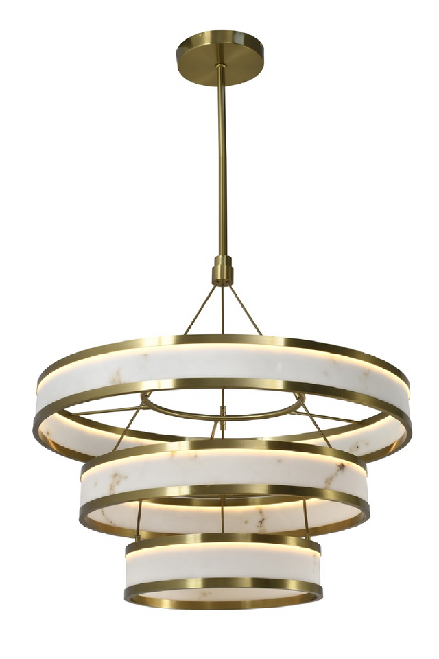 Modern European furniture - Alabaster Inspired Rings Chandelier - www.oroa.com