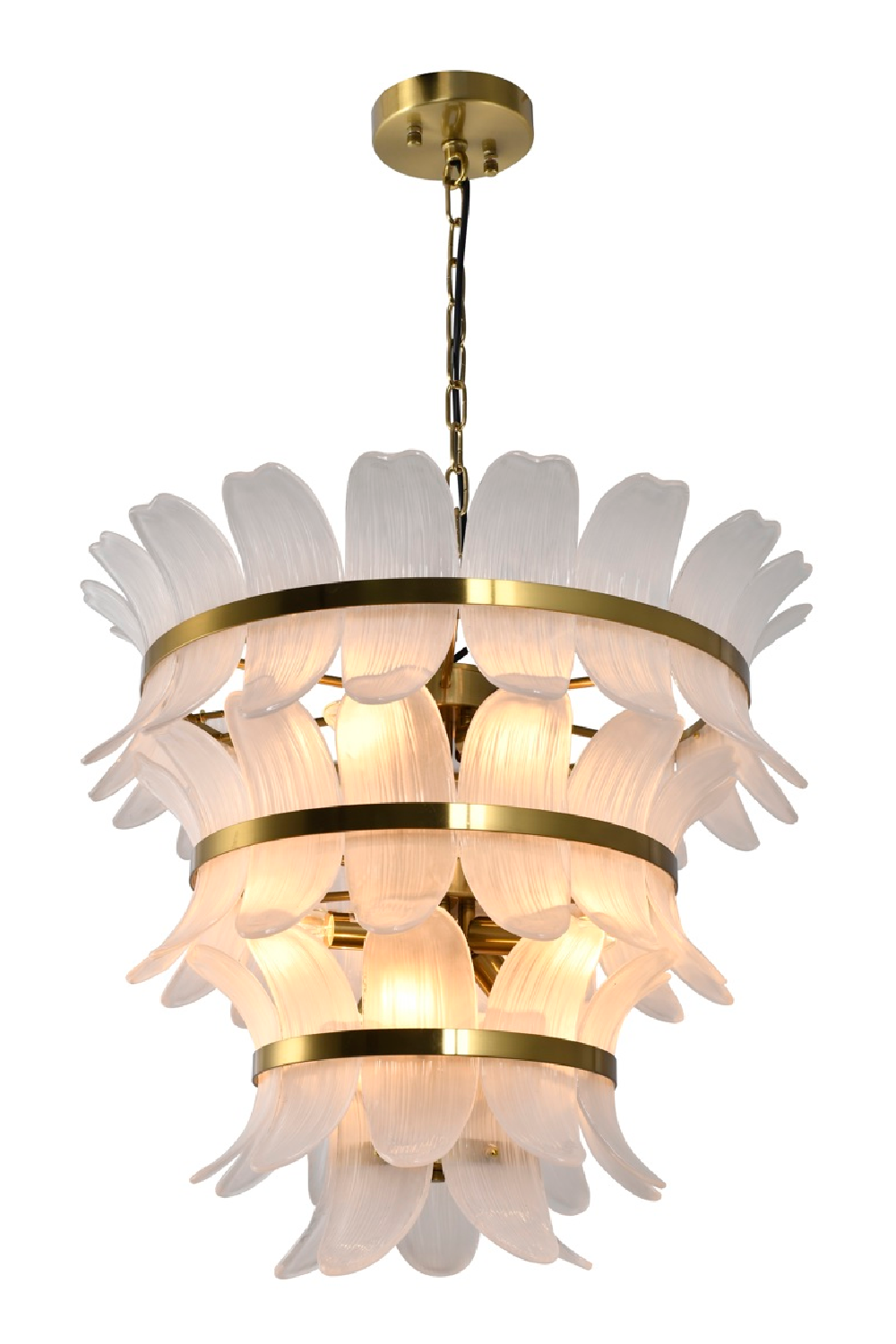   Modern or European furniture - Curved Glass Tiered Chandelier - link to oroa.com | Oroa.com