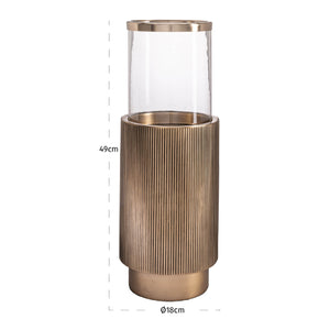   Modern European furniture - Antique Brass Cylindrical Hurricane - www.oroa.com | Oroa.com