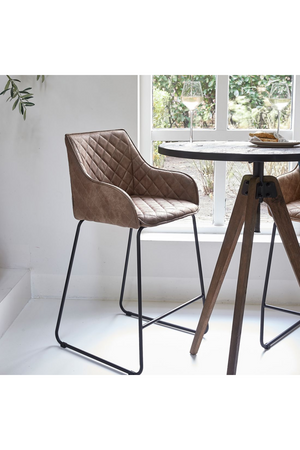 Quilted Leather Counter Stool | Rivièra Maison Frisco Drive | Oroa.com