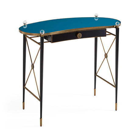Teal Glass Writing Desk | Jonathan Adler Rider | Oroa.com