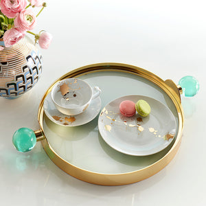 Brass Framed Round Tray | Jonathan Adler Globo | Oroa.com