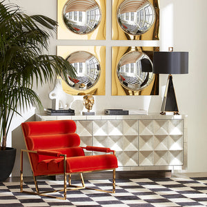 Nickel-Plated Faceted Sideboard | Jonathan Adler Talitha | Oroa.com