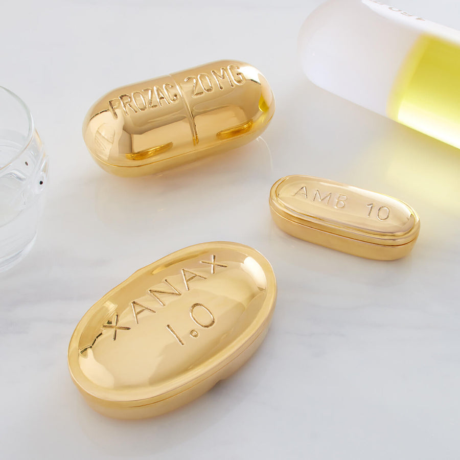 Solid Brass Pill Box | Jonathan Adler Prozac | Oroa.com