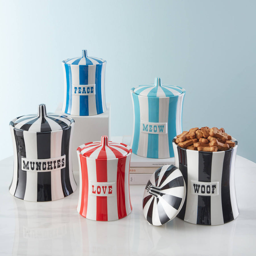 Stripes Porcelain Canister | Jonathan Adler Vice Woof | Oroa.com
