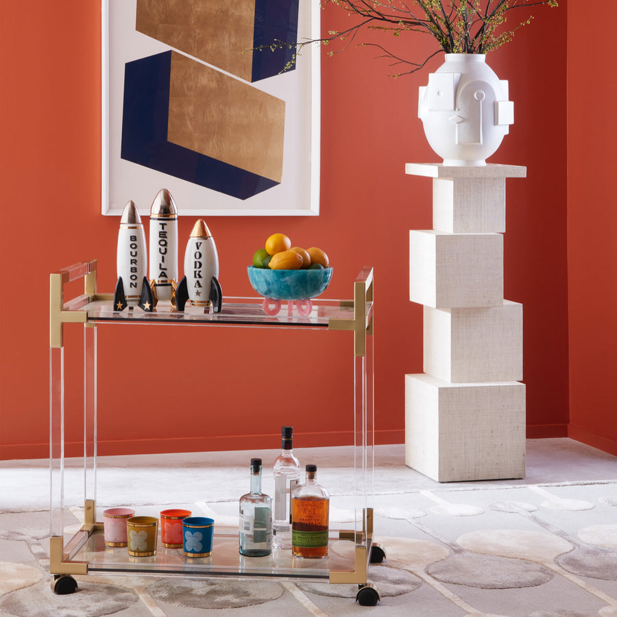 Round Glass Bar Cart | Jonathan Adler Jacques | Oroa.com