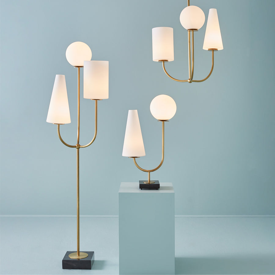 Milk Glass Shades Floor Lamp | Jonathan Adler Paradiso | Oroa.com
