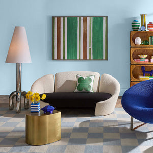 Two-Toned Bouclé Curved Sofa | Jonathan Adler Marais | Oroa.com