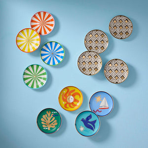 Porcelain Coaster Set (4) | Jonathan Adler Basketweave | Oroa.com