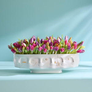 White Porcelain Gilded Long Bowl | Jonathan Adler Dora Maar | Oroa.com