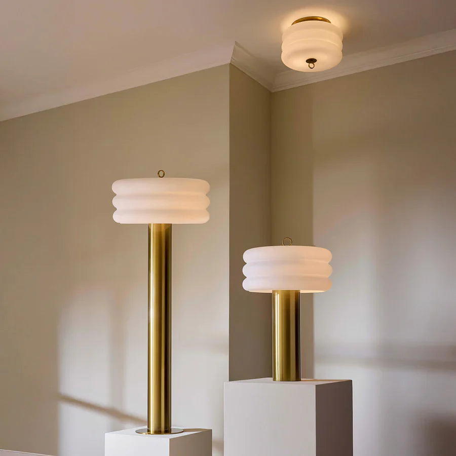 Stacked White Glass Ceiling Lamp | Jonathan Adler Alphaville | Oroa.com