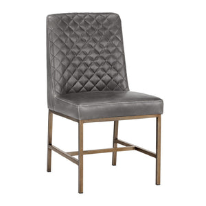   Modern European furniture - Diamond-Stitched Leather-Inspired Dining Chairs (2) - www.oroa.com | Oroa.com