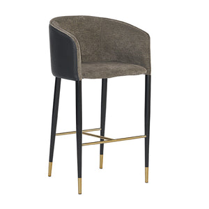   Modern European furniture - Gray Fabric & Leather Bar Stool - www.oroa.com | Oroa.com