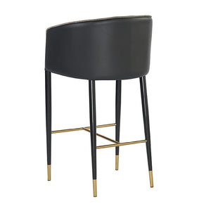   Modern European furniture - Gray Fabric & Leather Bar Stool - www.oroa.com | Oroa.com