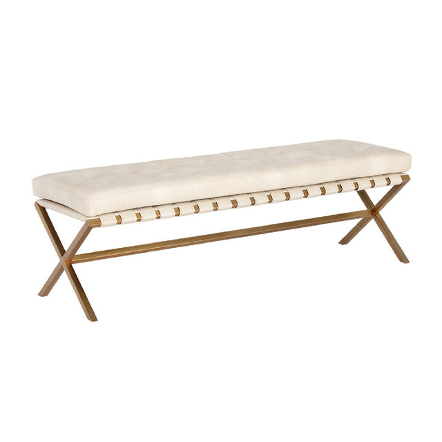 Modern European furniture - Button Tufted Leather Bench - www.oroa.com