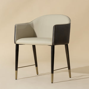   Modern European furniture - Cream Leather Dining Armchair - www.oroa.com | Oroa.com