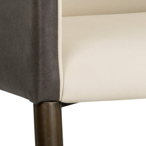   Modern European furniture - Cream Leather Dining Armchair - www.oroa.com | Oroa.com