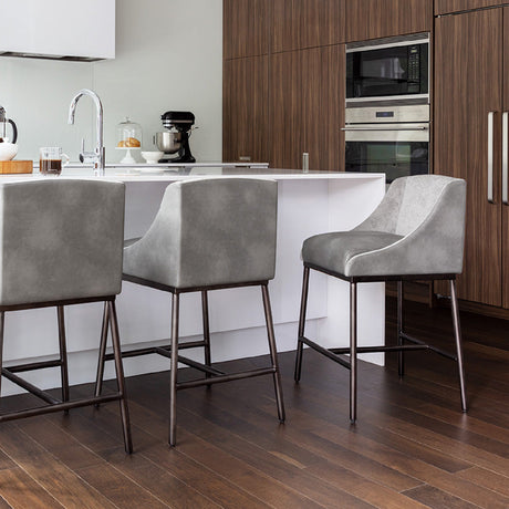   Modern European furniture - Gray Leather Seat Counter Stool - www.oroa.com | Oroa.com