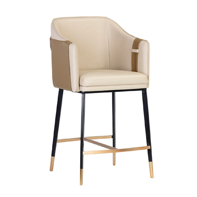 Modern European furniture - Two-Toned Leather Counter Stool - www.oroa.com
