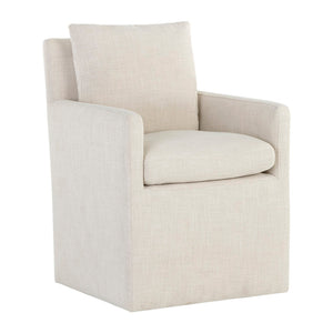   Modern European furniture - Linen Wheeled Dining Chair - www.oroa.com | Oroa.com