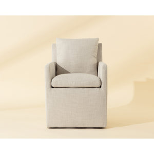   Modern European furniture - Linen Wheeled Dining Chair - www.oroa.com | Oroa.com