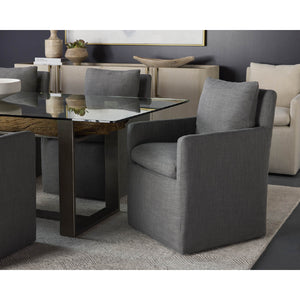   Modern European furniture - Linen Wheeled Dining Chair - www.oroa.com | Oroa.com
