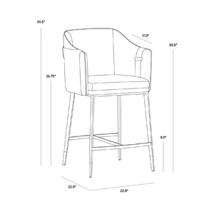   Modern European furniture - Two-Toned Leather Counter Stool - www.oroa.com | Oroa.com