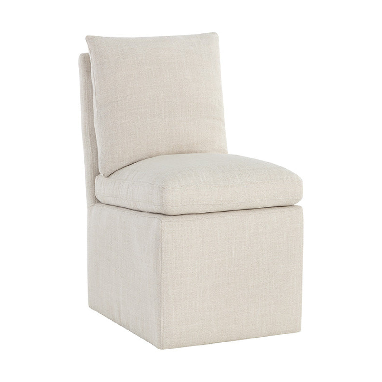   Modern European furniture - White Linen Wheeled Dining Chair - www.oroa.com | Oroa.com