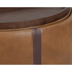   Modern European furniture - Round Leather Wheeled Storage Ottoman - www.oroa.com | Oroa.com