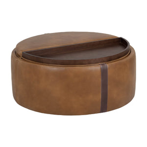   Modern European furniture - Round Leather Wheeled Storage Ottoman - www.oroa.com | Oroa.com