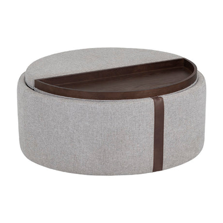   Modern European furniture - Round Leather Wheeled Storage Ottoman - www.oroa.com | Oroa.com