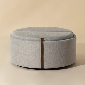   Modern European furniture - Round Leather Wheeled Storage Ottoman - www.oroa.com | Oroa.com