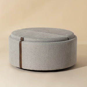   Modern European furniture - Round Leather Wheeled Storage Ottoman - www.oroa.com | Oroa.com