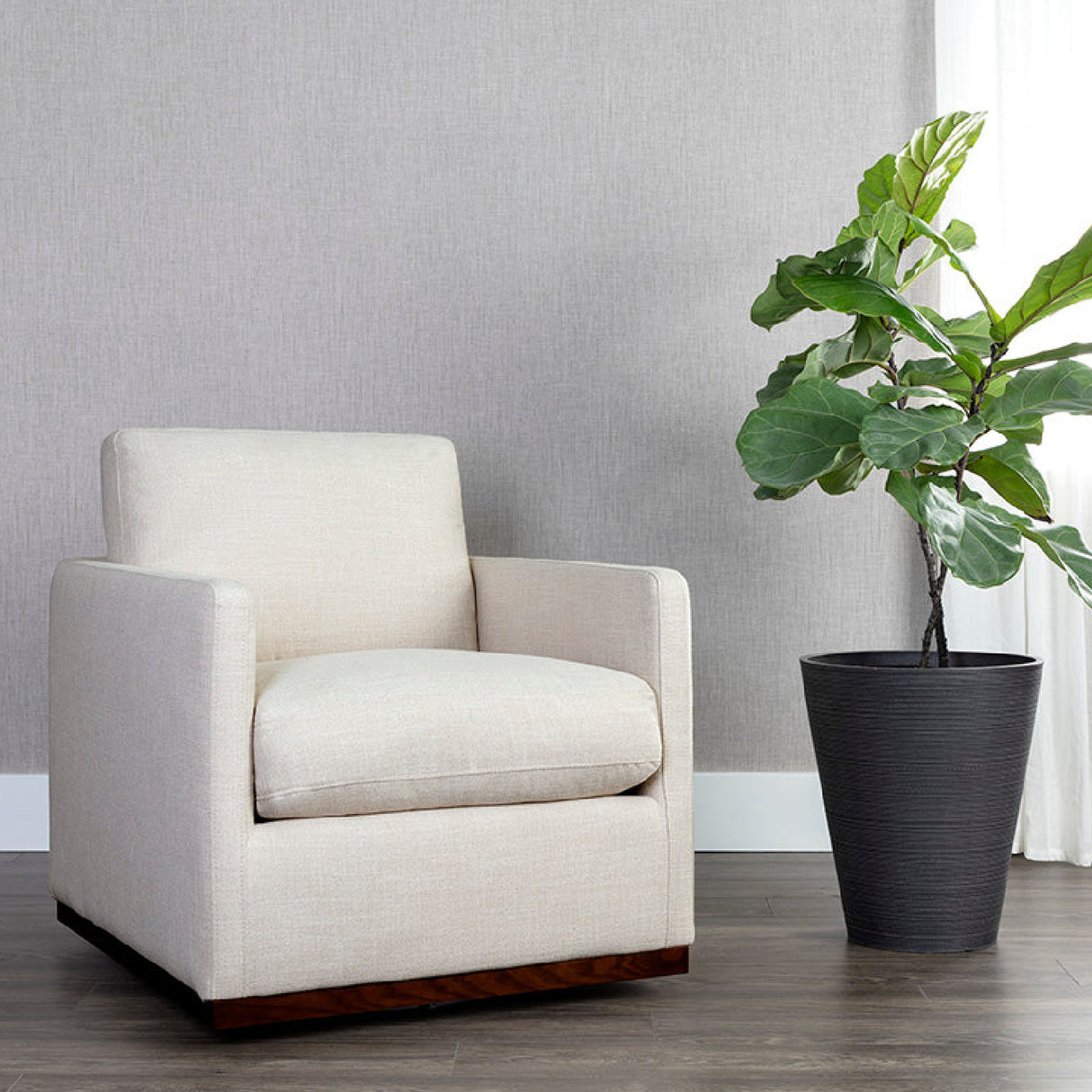   Modern European furniture - Track-Armed Swivel Lounge Chair - www.oroa.com | Oroa.com