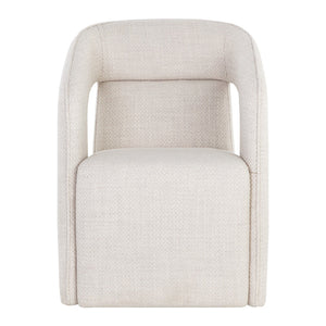   Modern European furniture - Fabric Upholstered Wheel Dining Armchair - www.oroa.com | Oroa.com