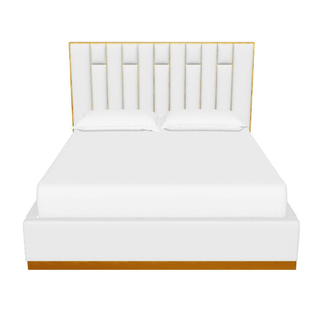 Modern European furniture - Channeled Cream King Bed - www.oroa.com