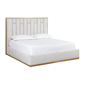  Modern European furniture - Channeled Cream King Bed - www.oroa.com | Oroa.com