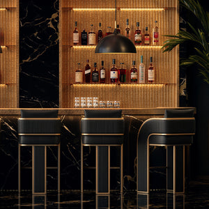   Modern European furniture - 3-Legged Leather Bar Stool - www.oroa.com | Oroa.com